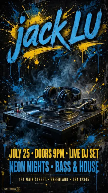I will design DJ, nightclub and party event flyer