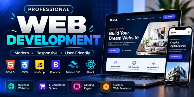 Build a Responsive Website Using HTML, CSS, JavaScript , Bootstrap, Tailwind CSS & React 