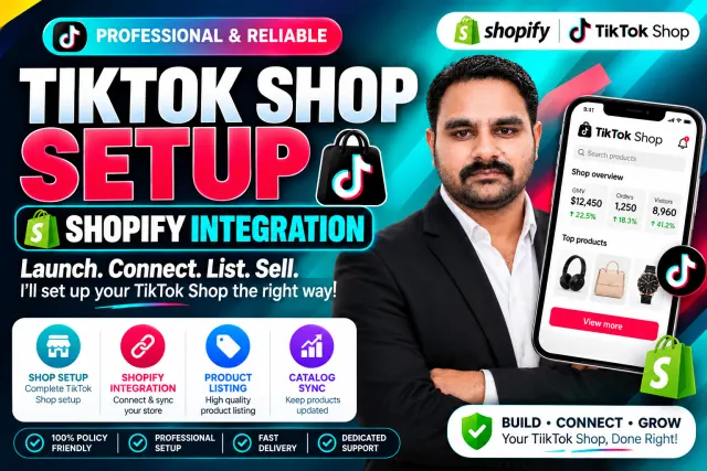 setup tiktok shop, integrate shopify and fix tiktok shop issues